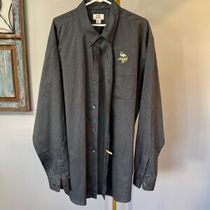 Minnesota Vikings  Black Button-Down Shirt with logo XXXL